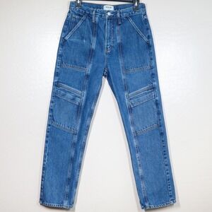 AGOLDE Cooper Jeans Women 26 High Rise Straight Leg Utility Organic Denim Blue